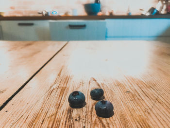 High angle view of black coffee on table at home