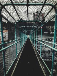 View of empty footbridge