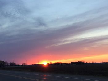 Scenic view of landscape at sunset