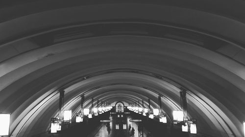 Interior of illuminated saint petersburg metro