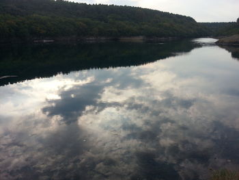 Reflection of sky on lake