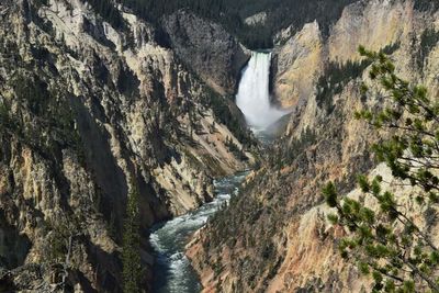 Scenic view of waterfall