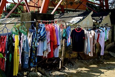 Clothes drying on street