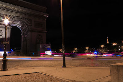 Light trails on street at night