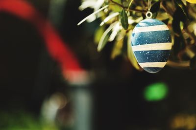 Easter egg decoration hanging from tree