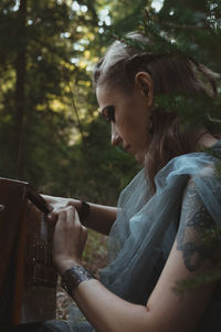 Close up celtic folklore inspired portrait picture