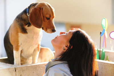 Young woman with dog