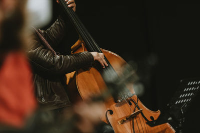 Man playing contrabass