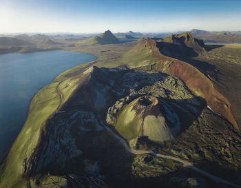 Panoramic view of volcanic mountain