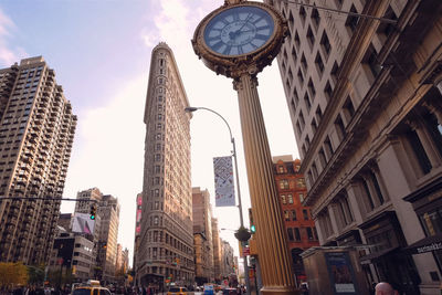 Low angle view of buildings in city