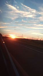 Road against sky during sunset