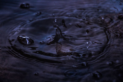 Full frame shot of water splashing in lake