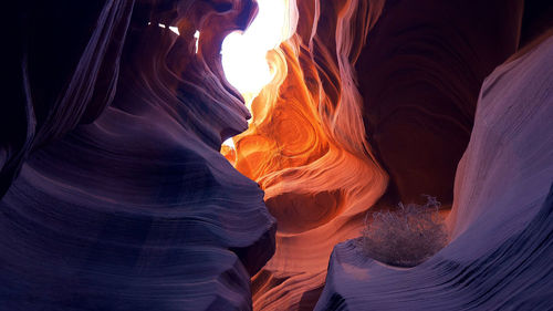 Low angle view of rock formation