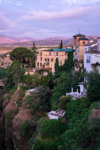 High angle view of buildings in city