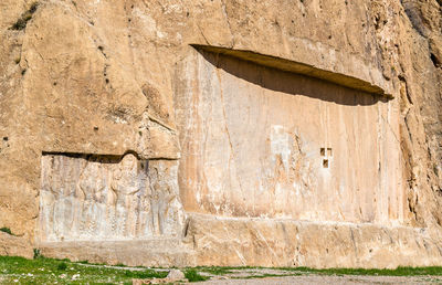 Close-up of sculpture on wall