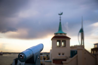 Low angle view of building against sky during sunset