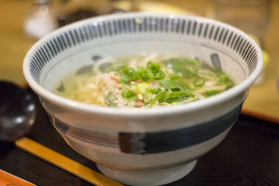 Close-up of soup in bowl