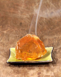 Close-up of bread in plate on table