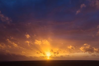 Scenic view of sea at sunset
