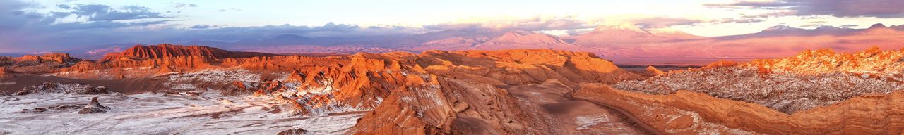 View of rock formations at sunset