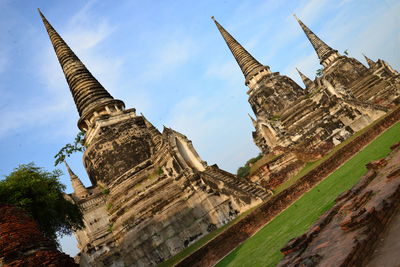 Low angle view of traditional building against sky