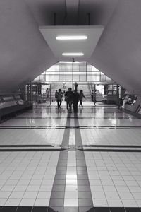 Low angle view of escalator