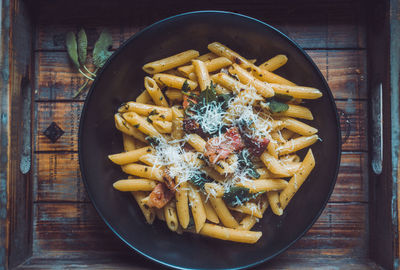 High angle view of food on table