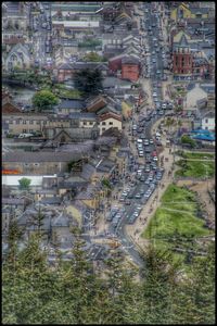 High angle shot of cityscape