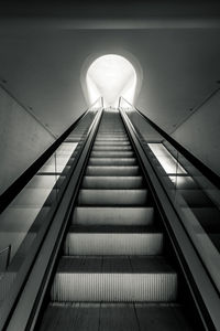 Low angle view of escalator