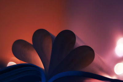 Close-up of pages forming heart shape