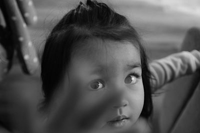 Close-up portrait of cute girl