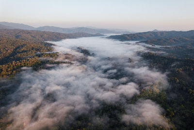 Aerial view of landscape against sky