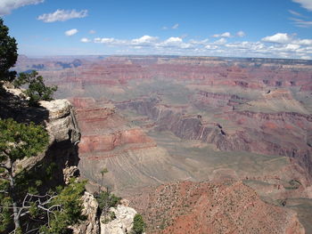 Scenic view of mountains against cloudy sky