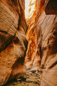 Landscape detail of slot canyons in kanarra falls, utah.