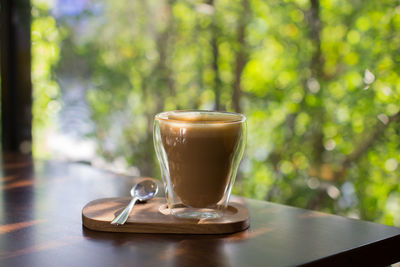 Close-up of coffee on table