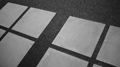 High angle view of tiled floor