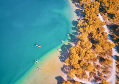 High angle view of beach