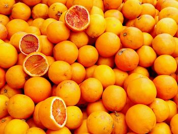 Full frame shot of oranges in market