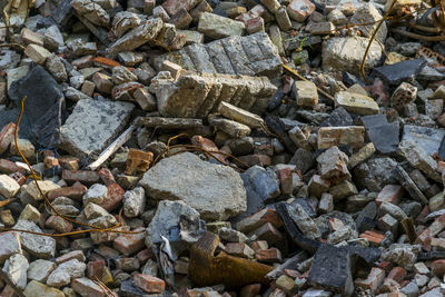 Full frame shot of demolished house