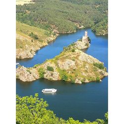 Scenic view of boats in sea