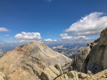 Panoramic view of mountains against sky