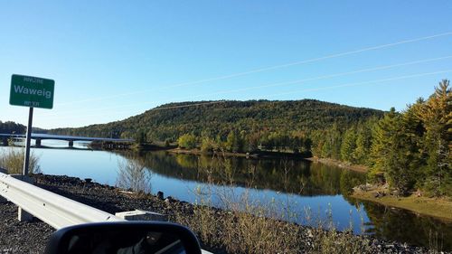 Scenic view of river against clear sky