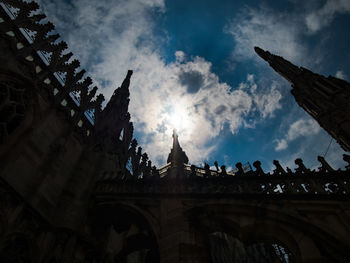 Low angle view of temple against sky