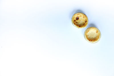 High angle view of coffee over white background