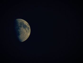 View of moon in the dark