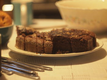 Close-up of pastry in plate