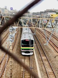 Train on railroad station platform