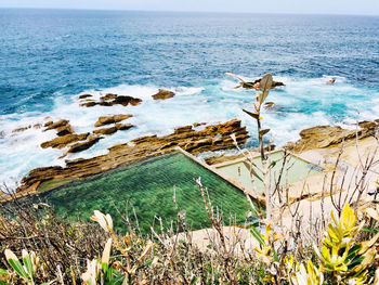 Scenic view of ocean pool