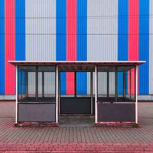 Multi colored windows of building