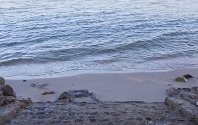 High angle view of sea shore